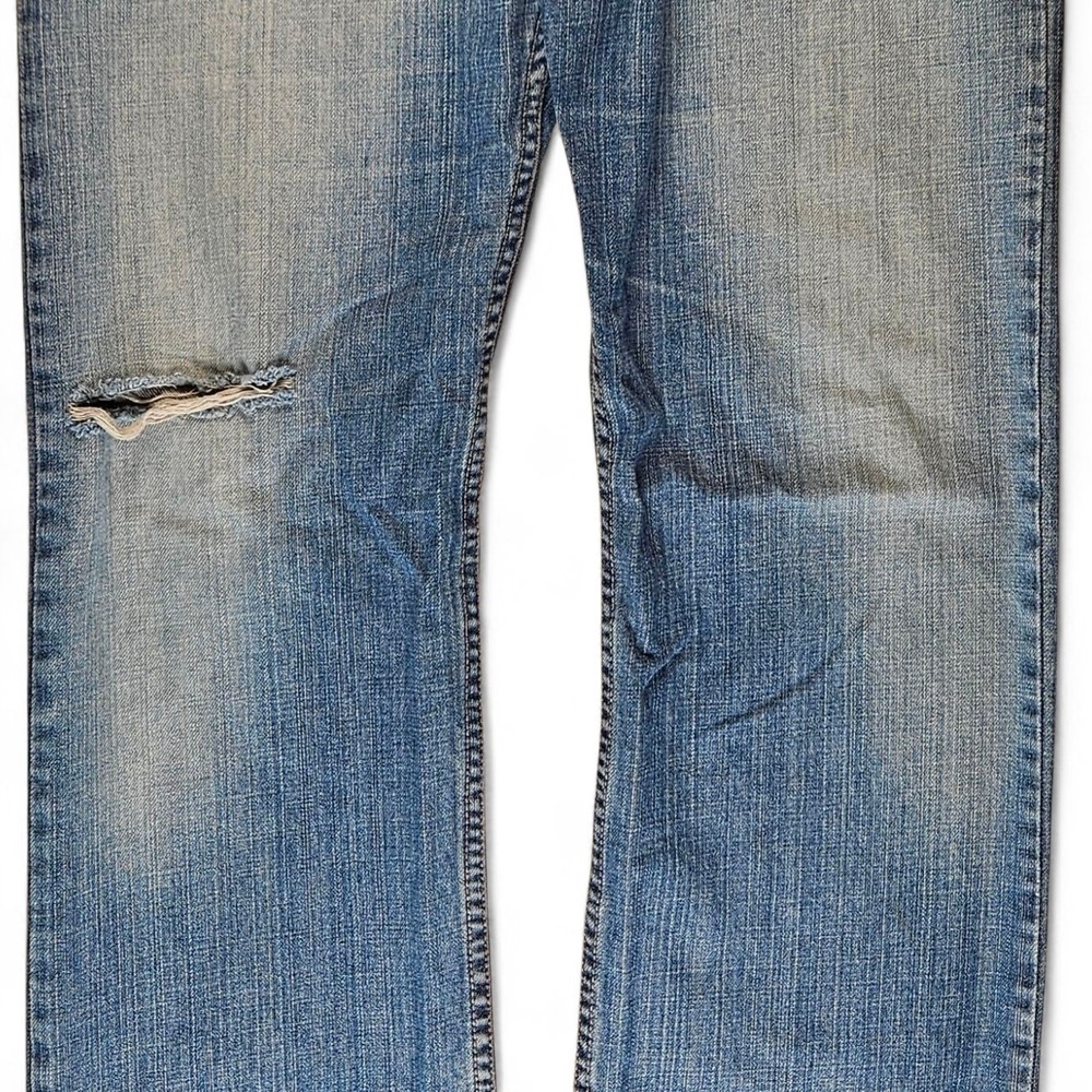 Levis 539 Straight Leg Jeans 31 x 30 Blue Faded Ripped Knee Y2K Made In Mexico - Picture 7 of 12